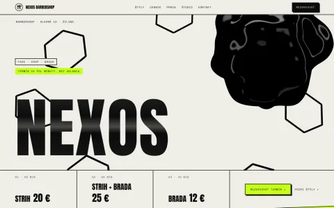 Úvod webu Nexos